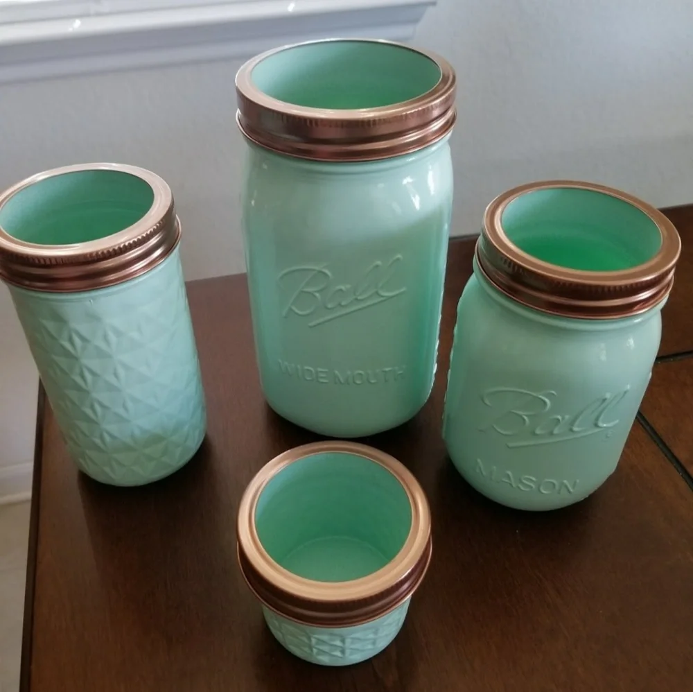New Makeup brush holder/mason jar decor set